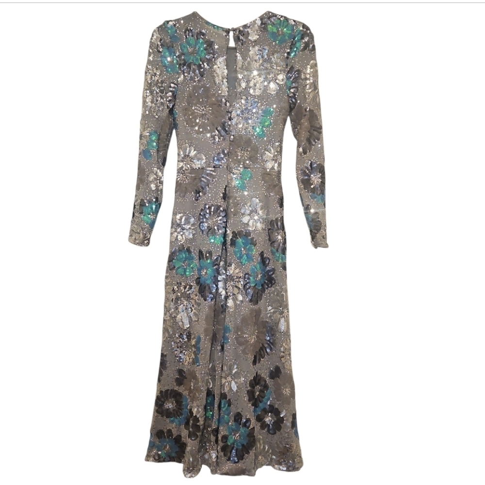 NWOT Dress the Population Sequin Floral Midi Dress 0 - Picture 2 of 10